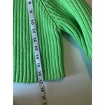 ZARA  Ribbed Knit Cropped Sweater Long Sleeve Bright‎ Green Size L Photo 9
