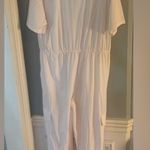 Blue Blush Utility Cargo Jumpsuit by – Soft Pink, Pockets, Button Front Large Photo 1