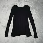 Free People  Shirt Women XS Black Ribbed Swing Top T-Shirt Casual Neutral Minimal Photo 2