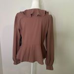 Lulus  mauve long-sleeve v-neck wrap front top size S NWT Photo 3