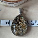 Handmade Sparkling Gold Chunky Glitter Tear Shaped Necklace on a 20” chain Photo 7