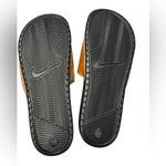 Nike NWT Gold and Black Slides Limited Edition Photo 4