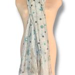 None Sheer Scarf Boho Floral Polka Dot Wrap Tan Green Versatile Beach Sarong Cover Up Photo 3