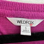 Wildfox  Raspberry Long Sleeve V Neck Sweater Size S Photo 5