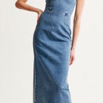 Abercrombie & Fitch  Strapless Denim Midi Dress size medium NWT Photo 0