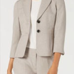 Kasper  Size 6 Gray (Palm Desert) Lined Blazer w/2 Button Front Padded Shoulders Photo 0