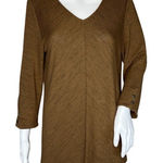 Chico's  Shirt Women Medium Heather Brown Knit‎ Top Essential Neutral Minimalist Photo 0