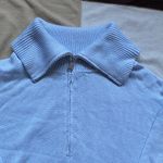 Pink Rose Light Blue Collared Top Photo 2