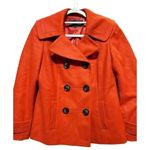 Antonio Melani Women's Orange Wool Blend Pea Coat Size 6 Winter Quiet Luxury Photo 1