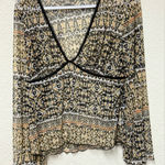 Earthbound TRADING CO. Bohemian Patterned Mesh V-Neck Top Size XXL Photo 0