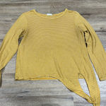 Olivia Rae Yellow Striped Long Sleeve Top with corner tie Photo 0