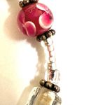 Sterling silver pink lamp work beaded bracelet Photo 6