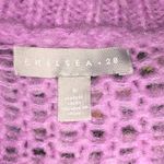 Chelsea28 Crewneck Open Knit Sweater Top Purple S Photo 5