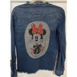 Minnie Mouse Denim Jean Jacket Shirt Shacket Grunge Retro Says Medium See Msrmts Blue Photo 2