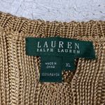Ralph Lauren Lauren  Women's Gold Cable Knit V Neck Sweater Size XL‎ Rayon Photo 2