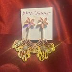 Betsey Johnson  yellow  and Pink Floral Drop Earrings Photo 0