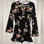 Pins & Needles Black Long Sleeve Floral Romper Small Photo 2