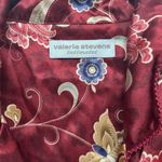 Valerie Stevens Vtg  women's satin pajama set L long sleeve pants Burgundy Floral Photo 5