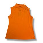 DKNY NWT Orange High Neck Mock Neck Silver Button Office Top – Medium Photo 1