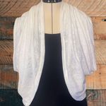 Ambiance Apparel Cowl Neck Open Front Short Sleeve Sweater in White Photo 0