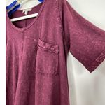 Anthropologie Eri + Ali Waterfall Swing Short Sleeve Top Wine Bordeaux Small Photo 3