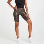 Spanx  Faux Leather Printed Bike Short Leopard Shine Animal Print Size XS Photo 5