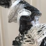FINAL MARKDOWN Crocheted ruffled scarf Black Photo 1