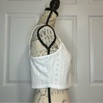 SheIn  Lace Trim Ruched Slim Fit Eyelet Cami CropTop Photo 3