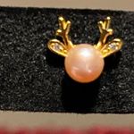 Sterling silver gold tone reindeer earrings for the Christmas holiday Photo 3