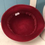 Charter Club Vintage  100% cotton dark red hat flower made to Italy church derby Photo 5