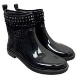 Michael Kors Womens Dani Rain Boots 11 Black Ankle Rhinestone Embellish Pull On Photo 0