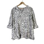 J. Jill Floral Viscose Linen V Photo 1