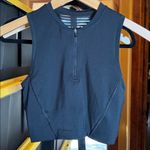 Nike Pro Dri-Fit Black Sleeveless Zip-Up Crop Top Size Small Photo 2