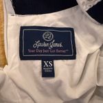 Lauren James NWOT Navy Blue Tank Top with White Eyelet Zipper Back Photo 3