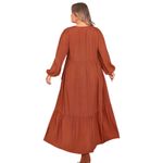 NWT RusttyDustty Women’s Ruffle Tiered Balloon Sleeve Maxi Dress 4X Brown Photo 1