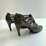 New York Transit  Sandals Shoes‎ Women’s Size 6 Jeweled Bronze Color Caged Heels Photo 7