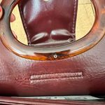 Vintage Burgundy Red Leather Suede Top Handle Purse Photo 4
