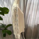 Miss Me  Long Sleeve Top-Knit Sleeves - Cream & Blue- Women's Medium Photo 5