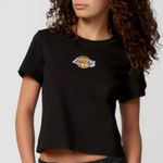Urban Outfitters NBA Los Angeles Lakers Black Patch Logo Tee Shirt Size Medium Photo 0