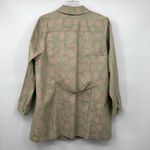 cj banks Trench Coat Womens 1X Used Pink Green Unlined Stretched Photo 2