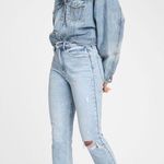 Gap | High Rise Destructed Cigarette Denim Jeans Light Wash Indigo Size 12 31R Photo 6