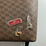 Karl Lagerfeld New brown & Red Monogram KL crossbody/ Purse $198 Photo 1