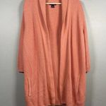 Lands' End Sweater Coral Open Front Casual Beach Cozy Cardigan Lagenlook Size L Photo 0