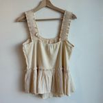Current Air Anthropologie Ruffled Peplum Tank In Cream Size Small Photo 4