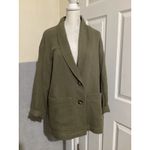 Madewell  Womens Olive Green Dorset Lightspun Button Front Relaxed Fit Blazer M Photo 1