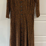Boden Midi Animal Print Jersey Dress Brown Black with Belt 4P Comfort Photo 0