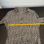 Apt. 9  Stretch Retro Gray Crinkle Y2K Collared Button Up Blouse Women's Large Photo 8