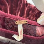 Free People Marlie Lace Mini Dress Velvet Sheer Garnet Bell Sleeve Small NEW Photo 3