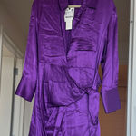 ZARA  tie satin purple dress Photo 0