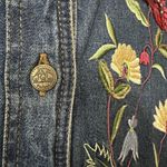 Quacker Factory  Jean Jacket‎ Size Large Denim Beaded Embroidered Floral Blue Photo 7